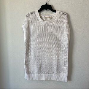 Soft Surroundings White Open Knit Coastal Sweater Size XL